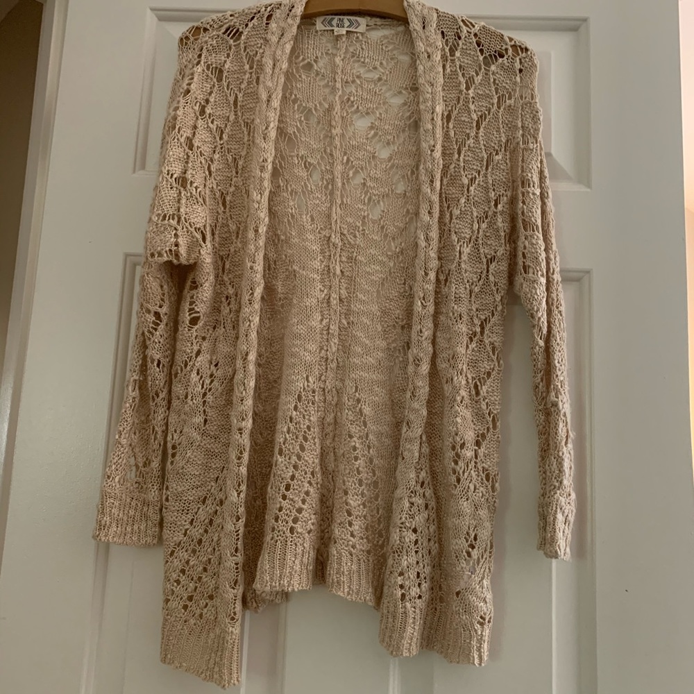 Tan open detail sweater